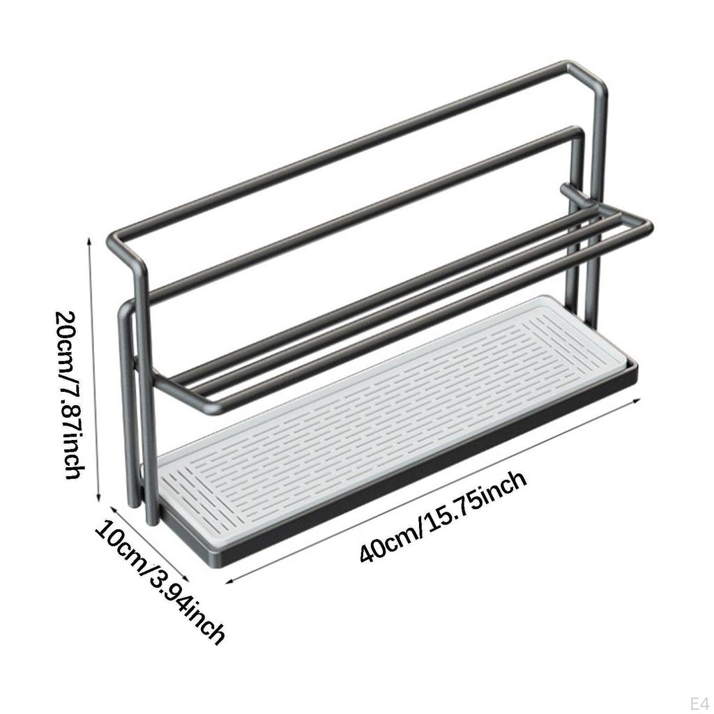2-tier Dish Drainer, 40 X 20 10 Cm, Efficient, Modern, , Multifunctional, with Removable Drain
