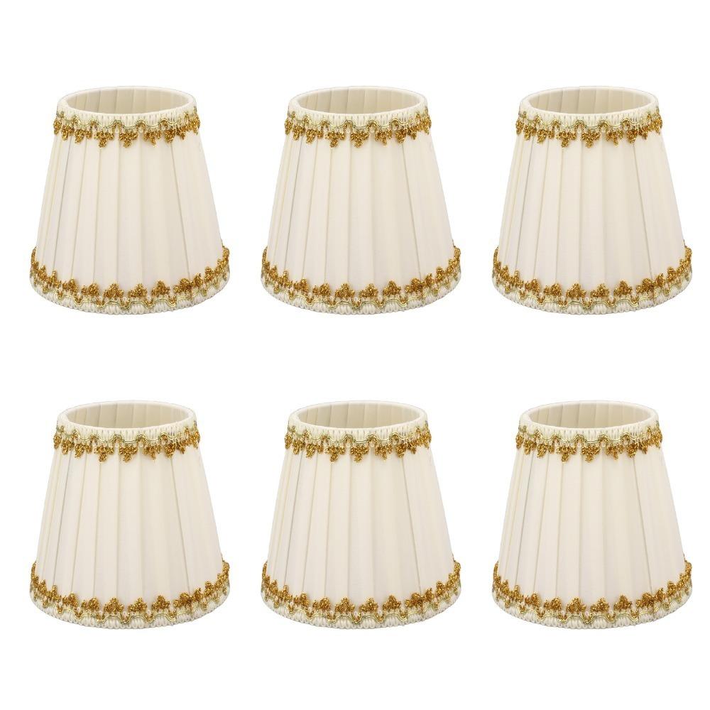 

6PCS Fabric Lampshade 5.12 inch Height Chandelier Lamp Shades Modern Wall Lamp Shade Table Lamp бежевий