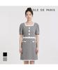ECOLEDEPARIS Square Neck Contrast Dress_Rb34Woam14Z