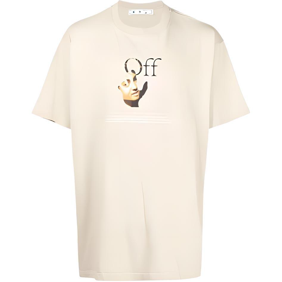 OFF WHITE Dinosaur Series T Shirts Men's Brown Crew Neck Moderate OMAA038F21JER0071784