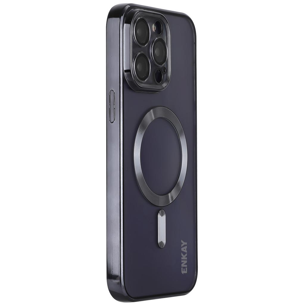 ENKAY HAT PRINCE Für iPhone 16 Pro Magnetische Klarsichthülle Stoßfeste TPU Handyhülle mit Objektivfolie