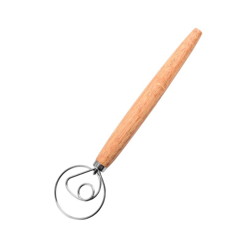 

1 шт. венчик из розового золота с шариком из нержавеющей стали, пружинный венчик с деревянной ручкой, спиральный венчик, ручной миксер для масла и яиц, кухонные принадлежности для выпечки