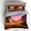 Sunset, cliffs, orange field. Bedding sets Duvet cover sets Duvet covers Pillowcases(1 * Duvet Cover 2 * Pillowcases without duvet insert)