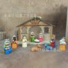 Christmas Nativity Manger Scene Resin Figurine Rustic Carved Wood Table Centerpiece Home Mantel Decor For Families Holiday Gift