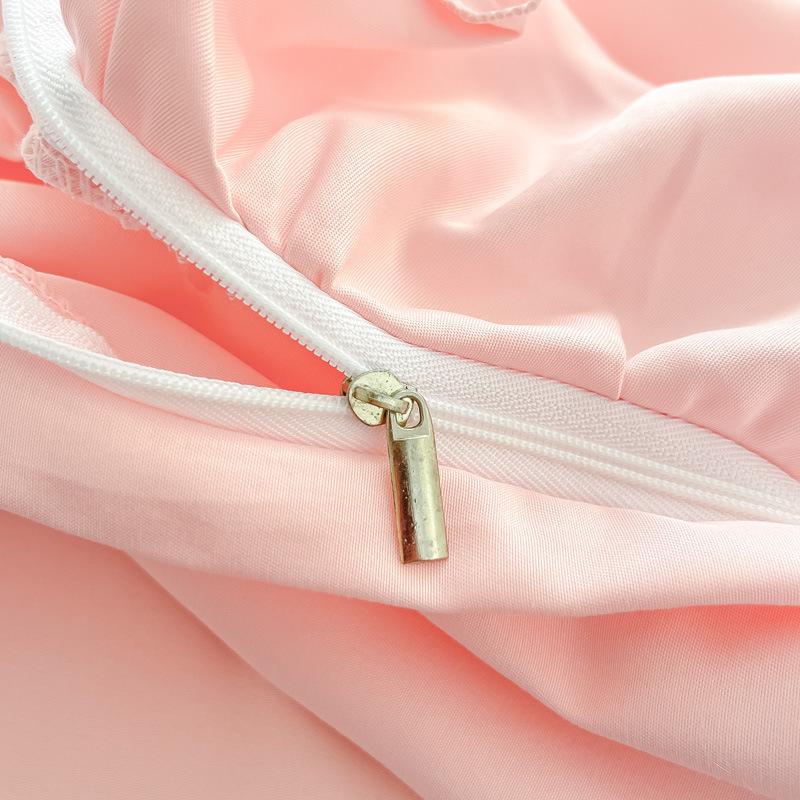 Lace Princess Wind Four-piece Set Washed Cotton Bed Sheet Quilt Cover Embroidered Small Fresh Bedding