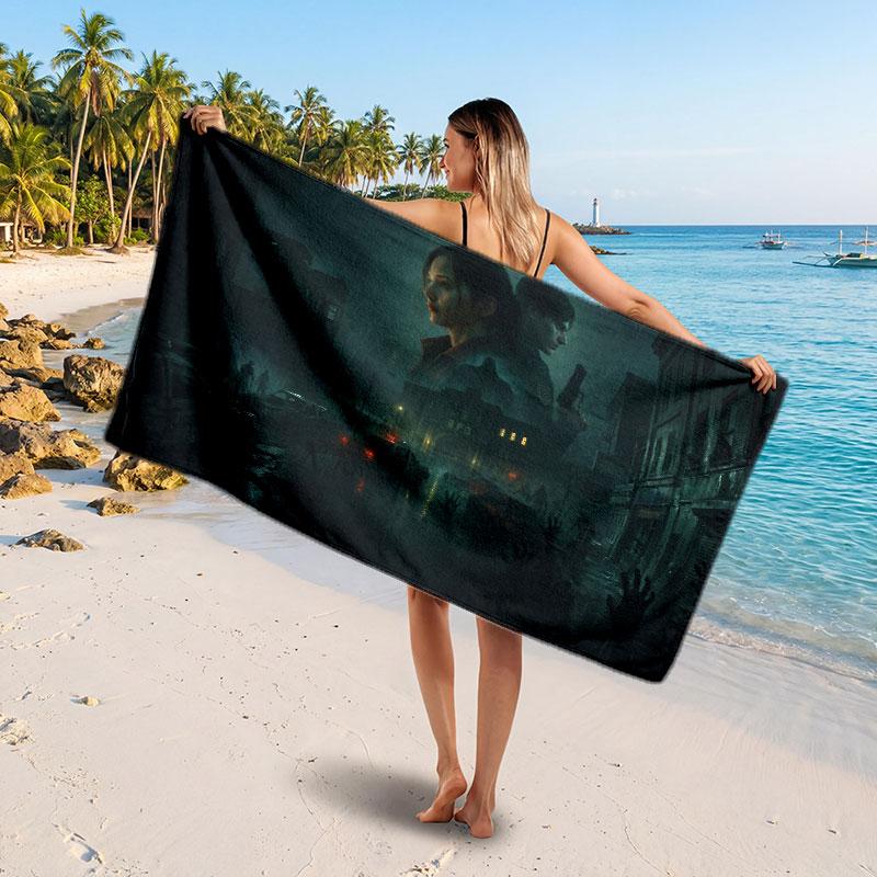 Large Beach TowelResident Evil Soft Absorbent Towel Beach Bath Home Use