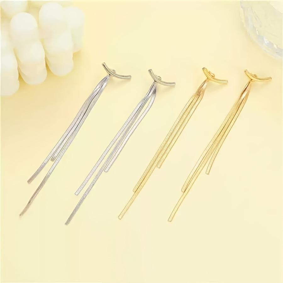 [Ladies' Tassel Earrings] 14K Golden Plated Zinc Alloy Elegant Ladies' Tassel Earrings - Vintage Style, Exquisite Craftsmanship