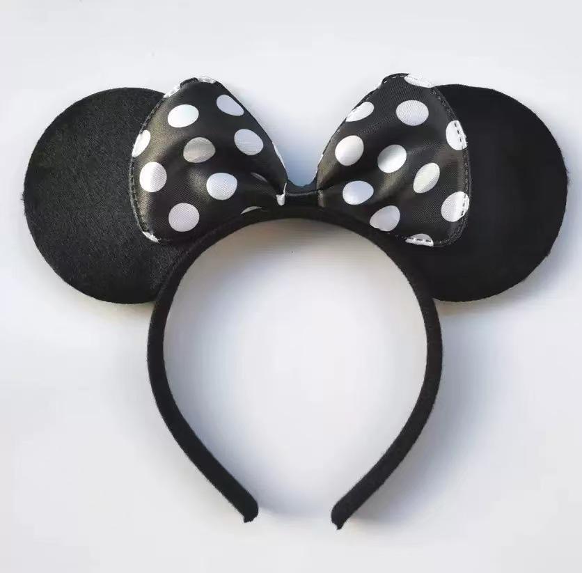 Kinder Mickey Mouse Schwarze Ohren Stirnband mit Schleife - Niedlicher Freizeitpark Minnie Haarclip