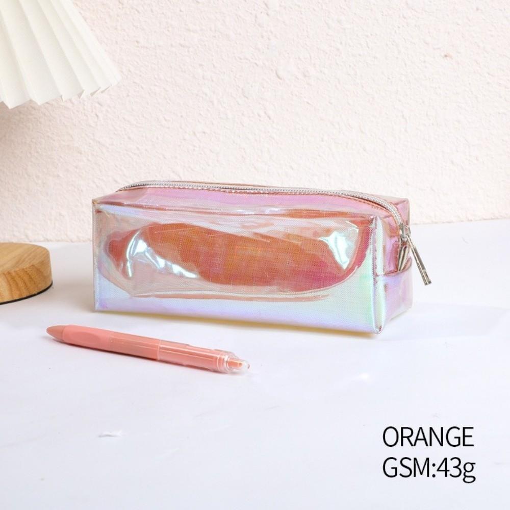 Holographic Laser Pen Bag Shiny Transparent Pencil Pouch Stationery Pouch  School Supplies