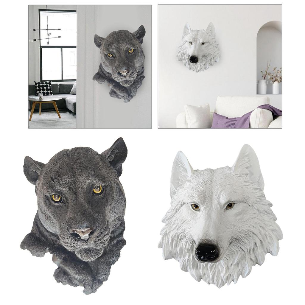 Modern Animal Head Statue Hanging 3D Sculpture for Centerpiece Decoration