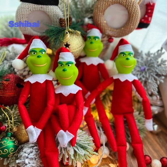 Christmas Elf Doll PVC Toy Eco-friendly Soft Texture Versatile Green Elf Ornament for Festive Decor