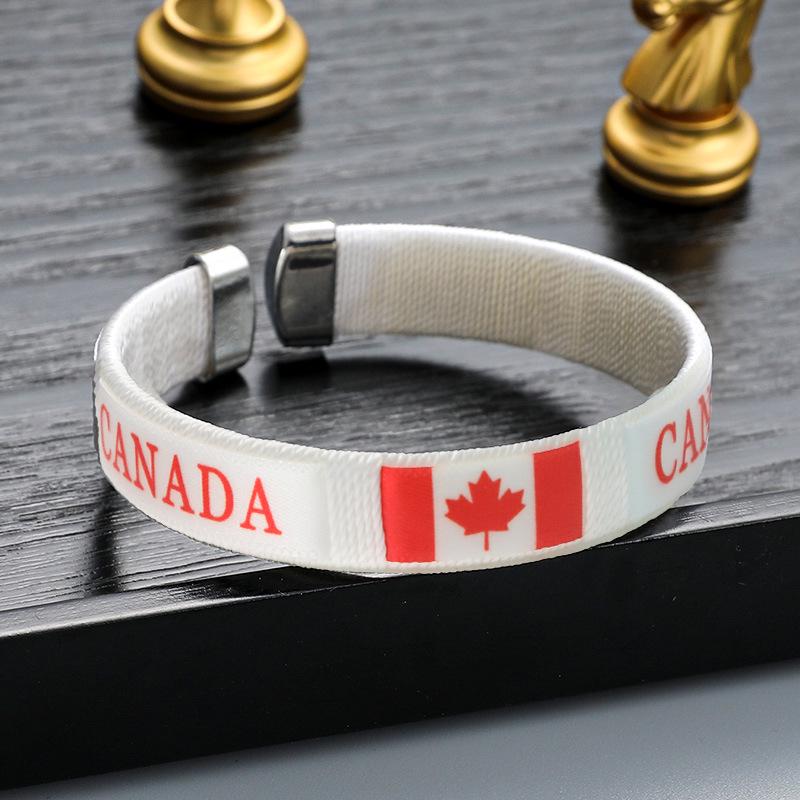 Handwoven USA-Canada-Mexico 2026 World Cup Team Bracelet - Football Fan Souvenir