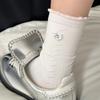 Floral-patterned Socks - Summer Lightweight Cotton Socks in Mid-length, Sweet Lace Stockings, Paired with Small Leather Shoes, Stackable Socks