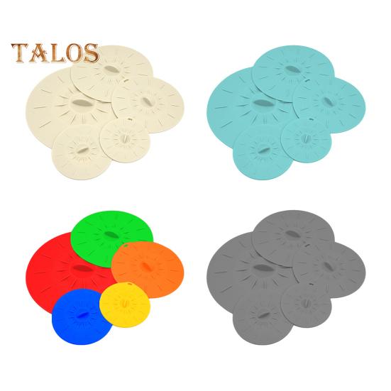 5 st Silikon Matlock Set Läcksäkra Flerstorlekslock för Skålar Grytor Stekpannor Värmebeständiga Mikrovågsugnssäkra Stekpannlock