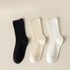 Women's Double-needle Skinny Mid-calf Socks, Sweat-absorbing Thin Breathable Women's Socks, Summer Black and White Socks, Cotton Socks