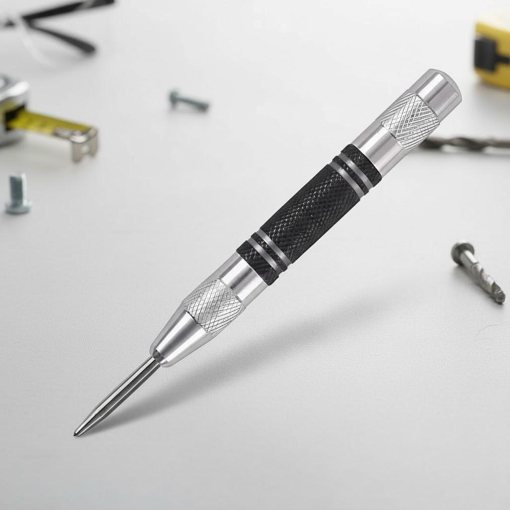 Automatic Center Punch Woodworking Metal Steel Hole Self Pin Mark Spring Loaded Dent Marker Hand Tool Carpenter