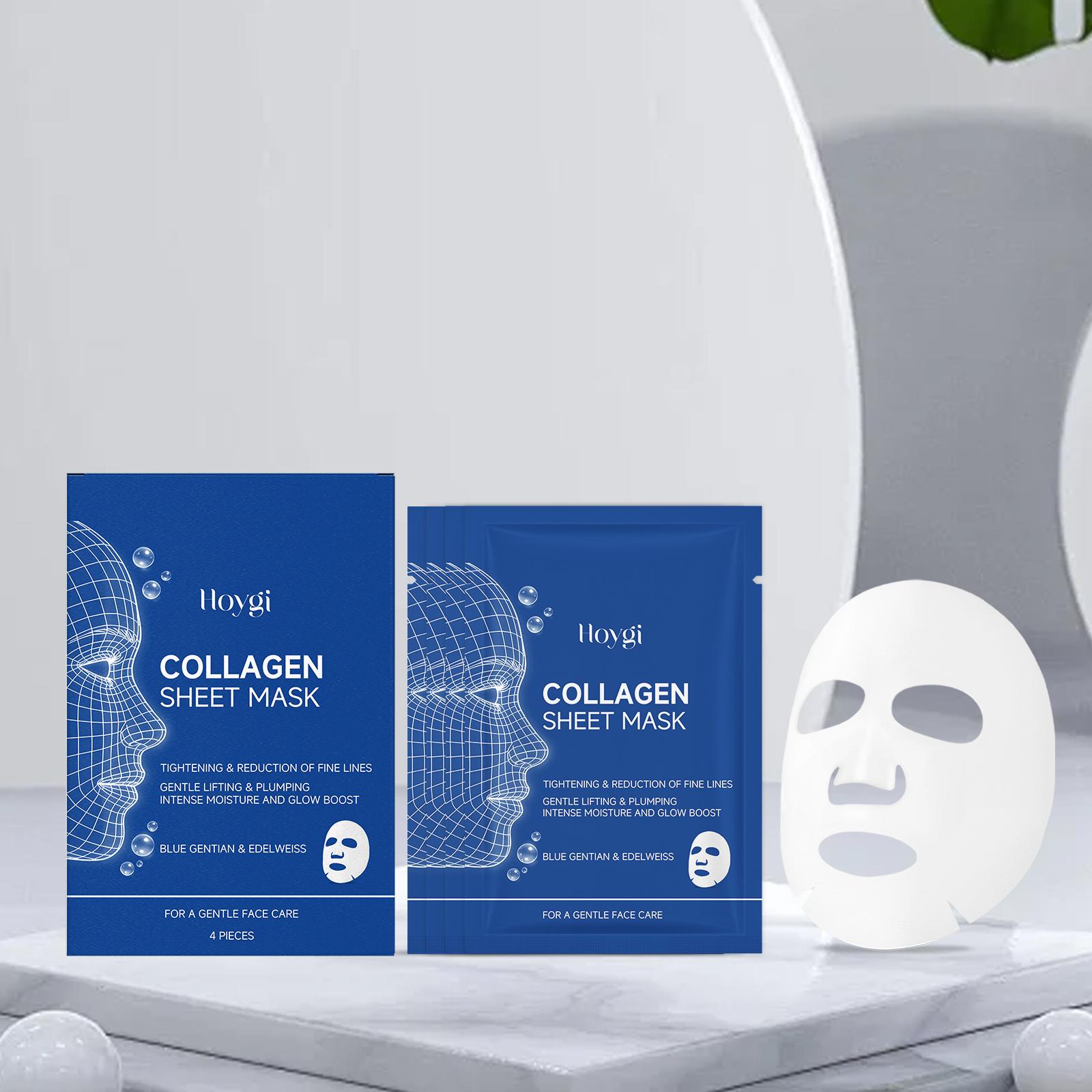 

Collagen Firming Face Mask , Hydrating & Moisturizing Facial Mask, Skin Elasticity Improvement & Daily Nourishing Skin Care 4pcs
