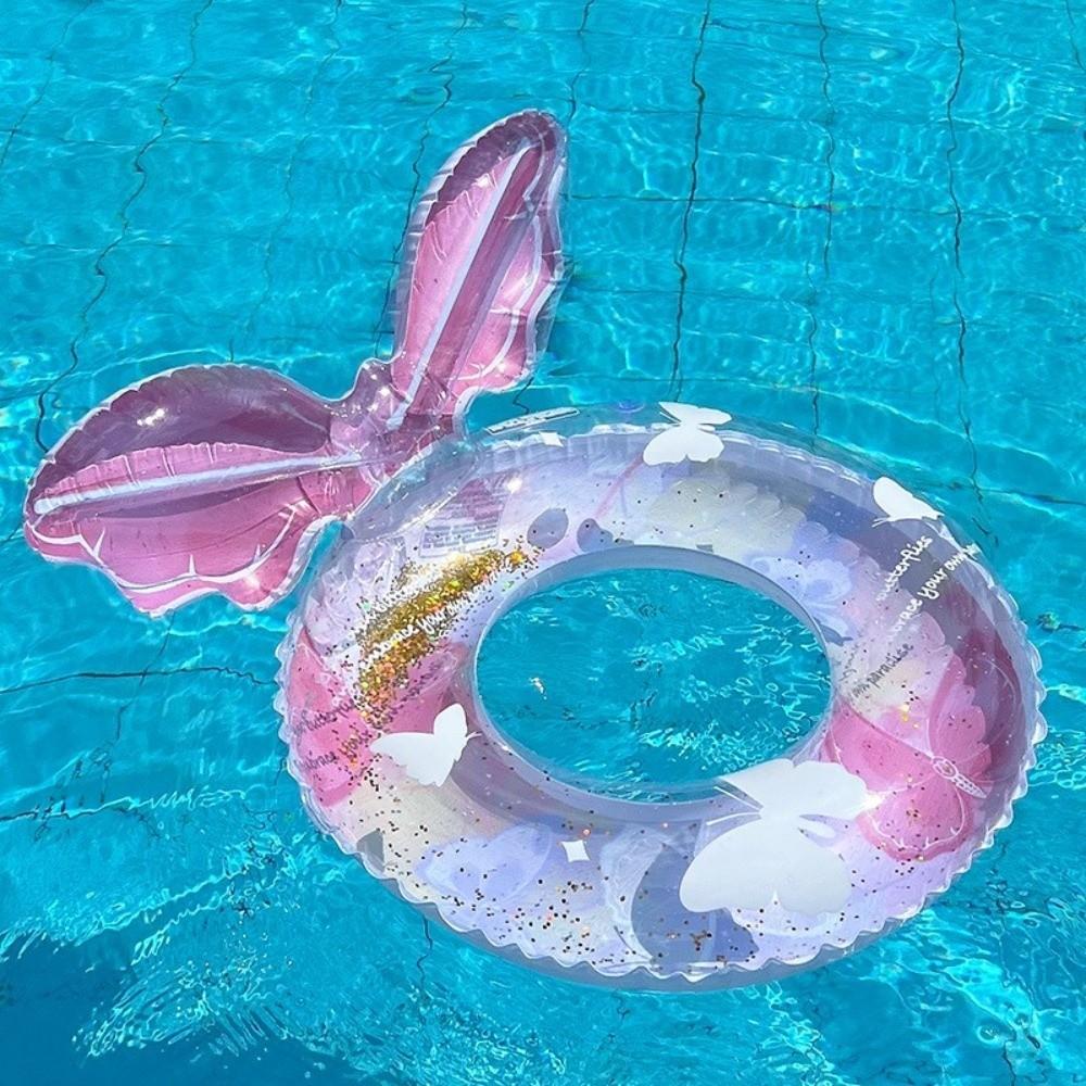 Transparent Glitter Inflatable Swim Tube With Handle Swim Float Swimming Lifebuoy Swimming