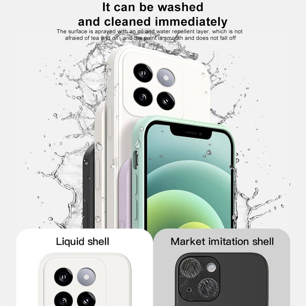 Original Liquid Silicone Camera Protector Case For Xiaomi 14T Case Xiaomi 14T Pro Cover Funda Soft Back Cover For Xiaomi 14T