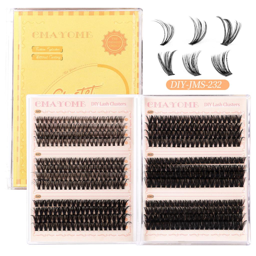 Hot Melt Single Cluster Diy False Eyelashes 480 Clusters Thick Eyelashes 10-16M Eyelash Set