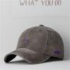 Washed Black Baseball Cap Men Women's Vintage Dad Hat with Embroidery Adjustable Casual Duck Tongue Hat