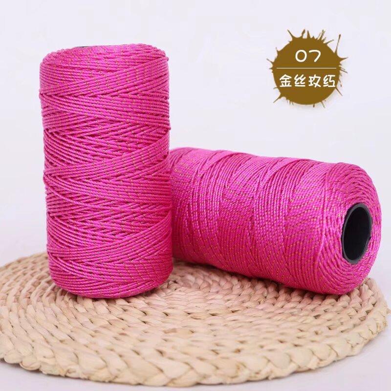 Gold Wire Plywood Axis Light Body Ice Silk Thread Hand Hook Bouquet Bag Hat Seat Cushion Water Cup Cover Braided Thread Ball