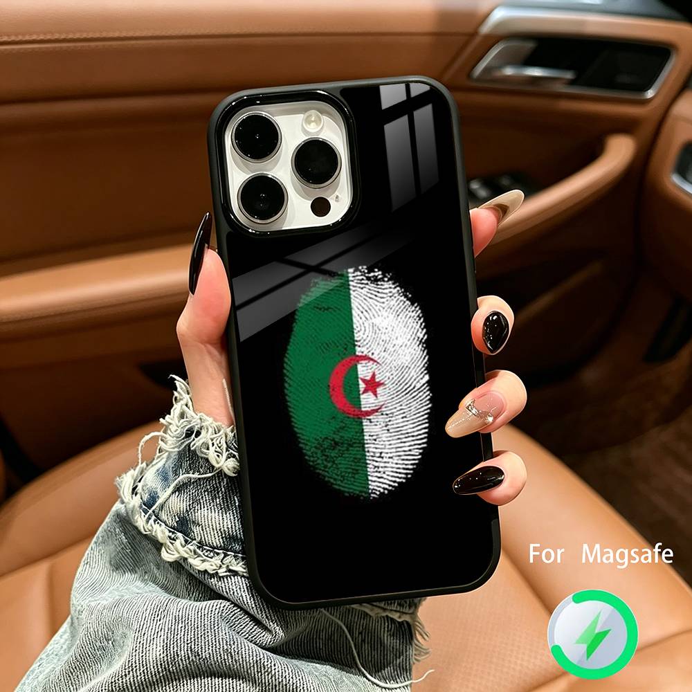 Flag of Algeria Wireless charging phone case compatible with iPhone 17/16/15/14/13/12/11 iPhone13
