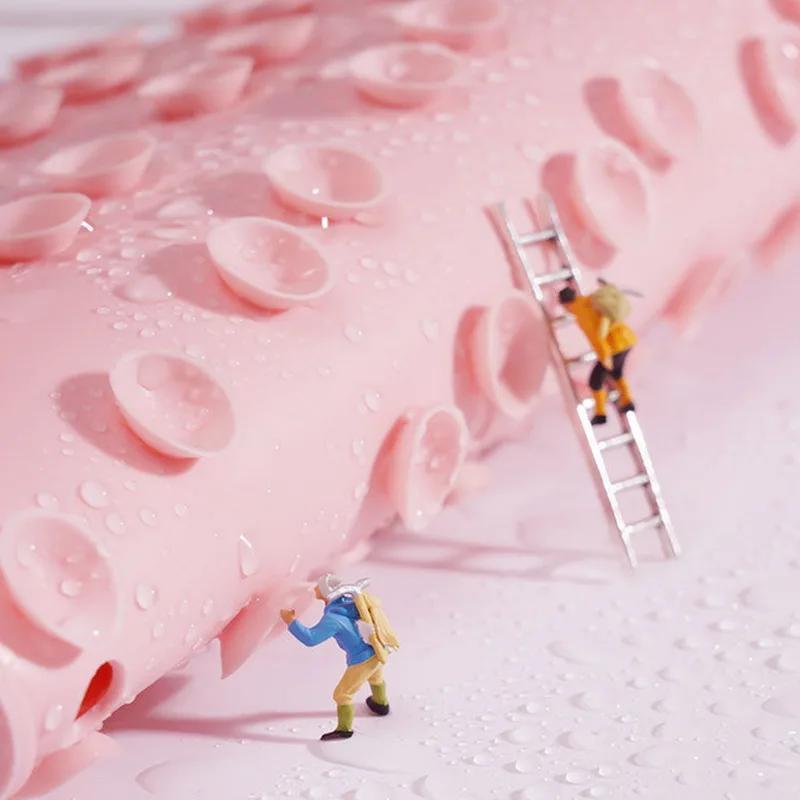 Silikon-Reiben-Rückenbürste, Badezimmer, rutschfest, Waschfußpolster, Massage-Duschmatte mit Saugnapf, Badmassage, Fußpeeling-Bürstenpolster