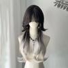 Ashely Wig Female Jellyfish Head Long Curly Hair Synthetic Wigs Fringe Layer Gradient Natural New Simulation Full Headband Wigs