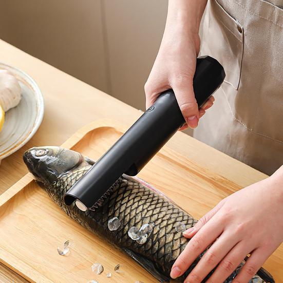 Elektrischer Fischschupper Kokosnussraspeler Handlicher Rotierender Küchenreibe mit Edelstahlklingen Multifunktionaler Effizienter Schaber Sparschäler Raspel