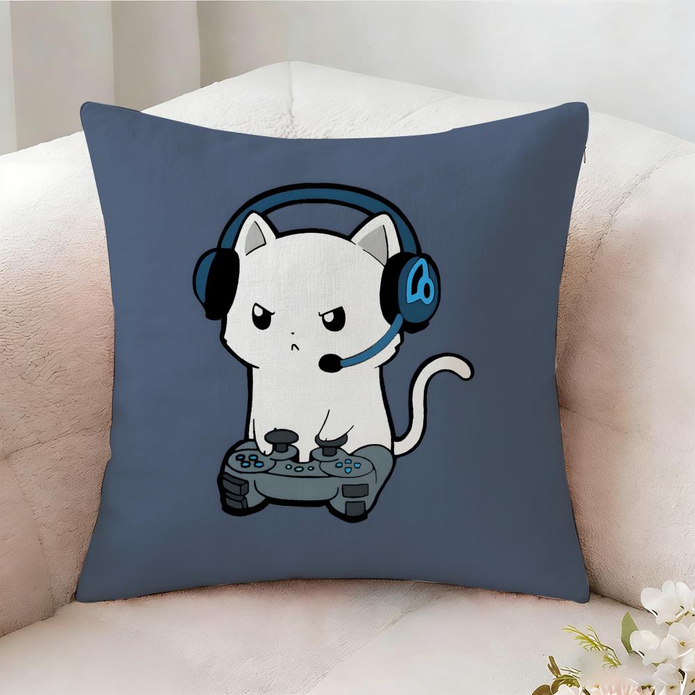 Funny Cat Thinking Network Pillow Case Pillowcase Doublesided Printed Sofa Cushion Bedroom Headboard Pillow