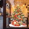 Reusable Static Stickers Christmas Tree Window Cling Xmas with Colorful Balls and No Glue Gift Boxes Holiday PVC Decals for Glass Doors Showcases
