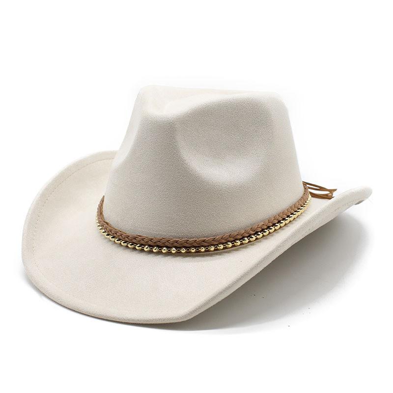Western Cowboy Hat With Suede Leather For Men And Women In Folk Style
