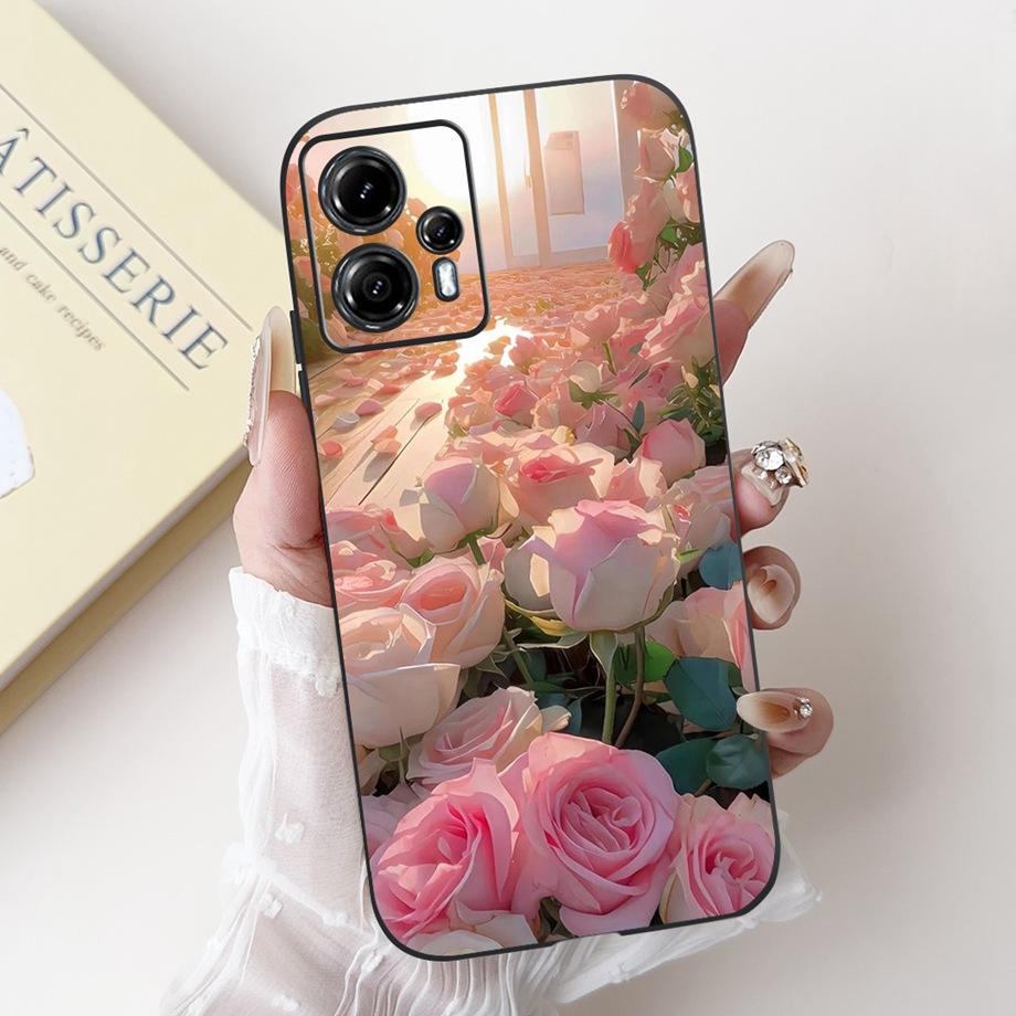 For Motorola Moto G13 G23 G53 G73 Phone Case MotoG13 G 23 Back Cover Soft Matte Silicone Slim Fundas Lovely Panda Rabbit Flower