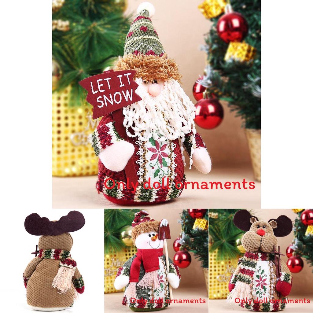 Christmas Santa Snowman Reindeer Holiday Tabletop Ornaments Made Of Fabric For Seasonal Home Decor