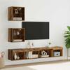 TV Wall Units with LED Lighting 5 pcs Reclaimed Wood Effect Particleboard