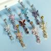 Butterfly Zircon Navel Ring Stainless Steel Belly Button Ring Body Piercing Jewelry  Gift