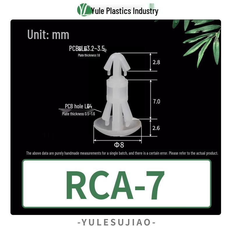 Single RCA 5-16 Pin Plastic Rivet Standoff Nylon Insulator Column - White