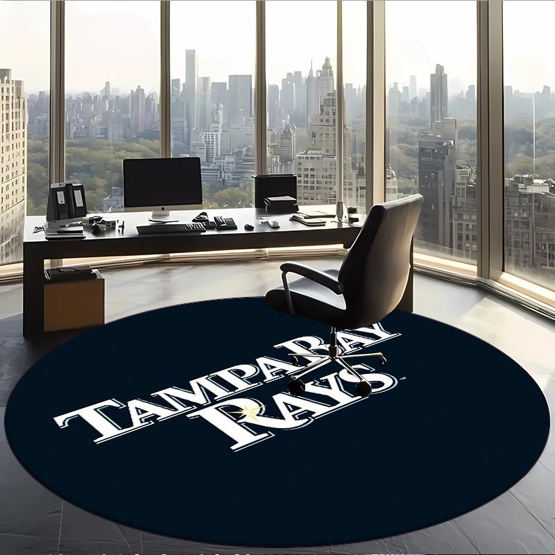 Tampa Bay Rays (24) Round Office Rug Decorative Floor Rug for Office Bedroom Living Room and Home Space