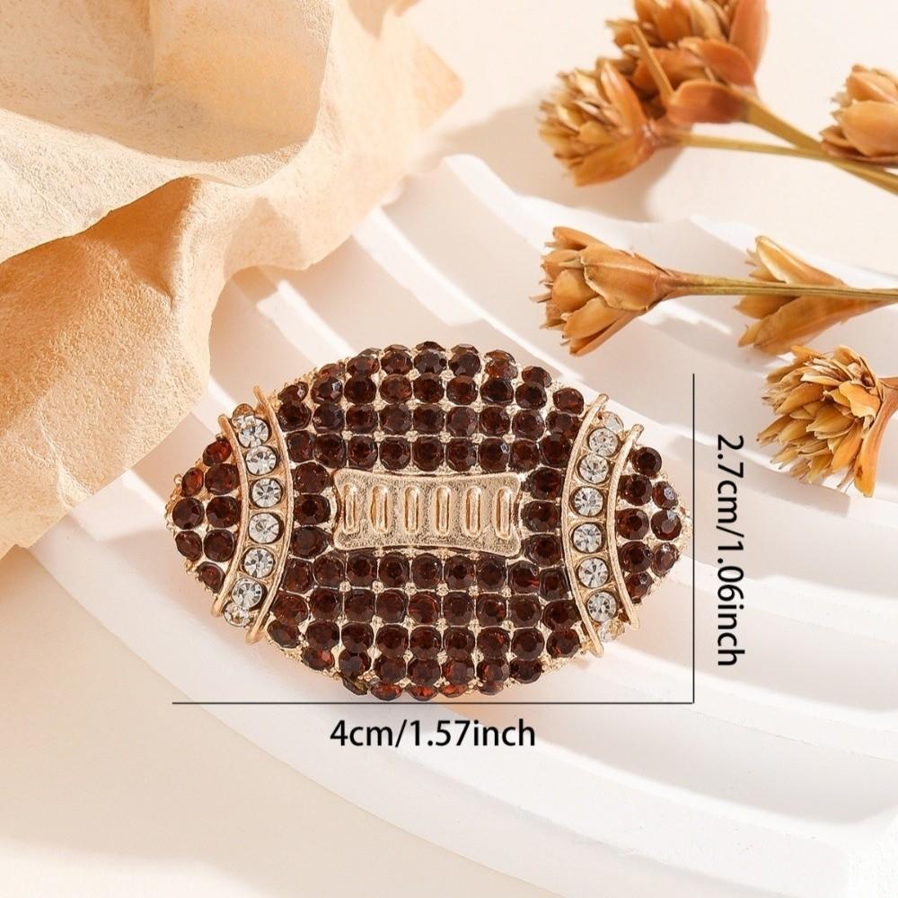 Crystal Rhinestone Rhinestone Brooches Sports Theme Alloy Material Backpack Pins Rhinestone Design Decorative Pins