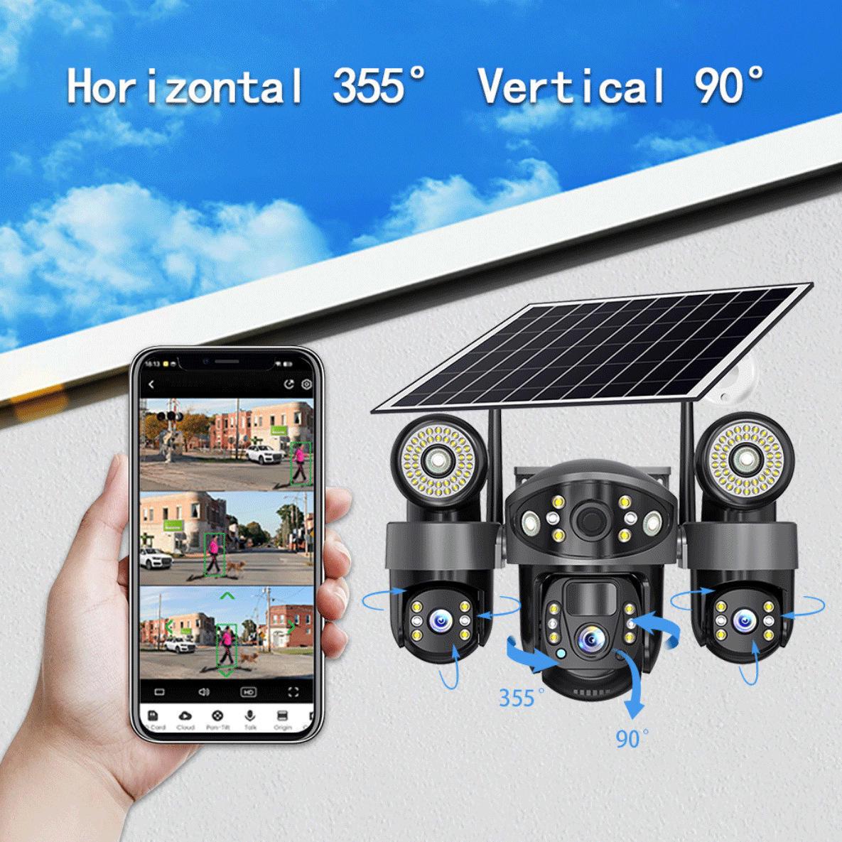 

V380 Solar-Powered Outdoor WiFi 4G HD Smart 360° Surveillance Camera & Street Light 4G Version (English)