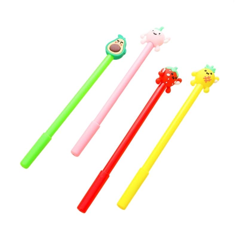 4Pcs Cartoon Theme Gel Pen Quick Drying 0.5MM Refillable Gel Inks Pen for Writing Journaling Office School Supplies