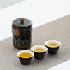 Ceramic Kungfu Tea Set with Canister Porcelain Teaware Portable Travel Tea Set  Business Gifts