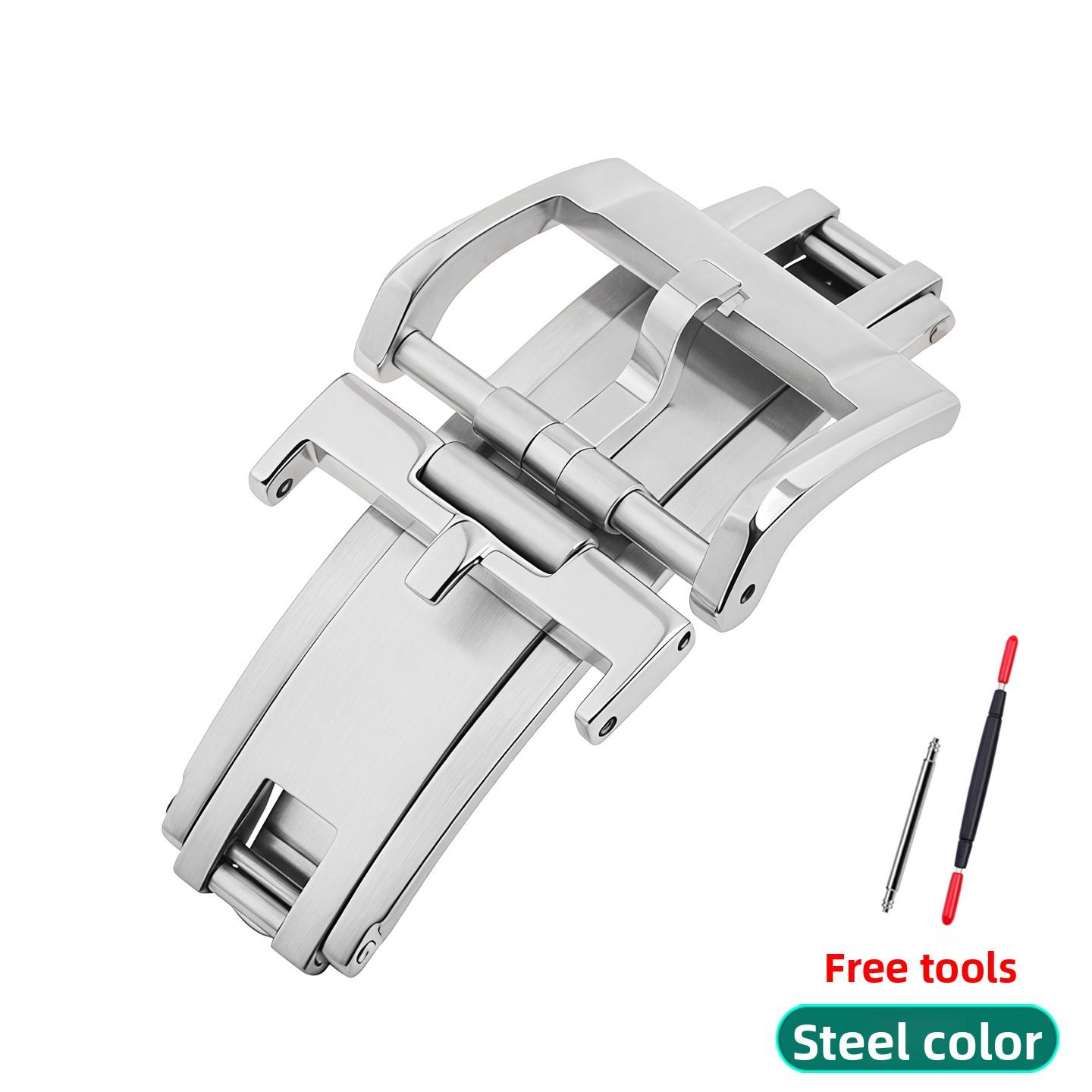 

For Delug 16mm 18mm 20mm Spring Steel Deployant Clasp Perfect Fit for Rolex Cartier Leather Rubber Nylon Watch Band Metal clasp 16mm Width