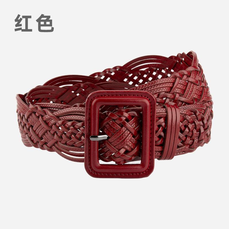 Belt New Women's Hand-woven Non-porous Belt Versatile Women's Non-punching Belt