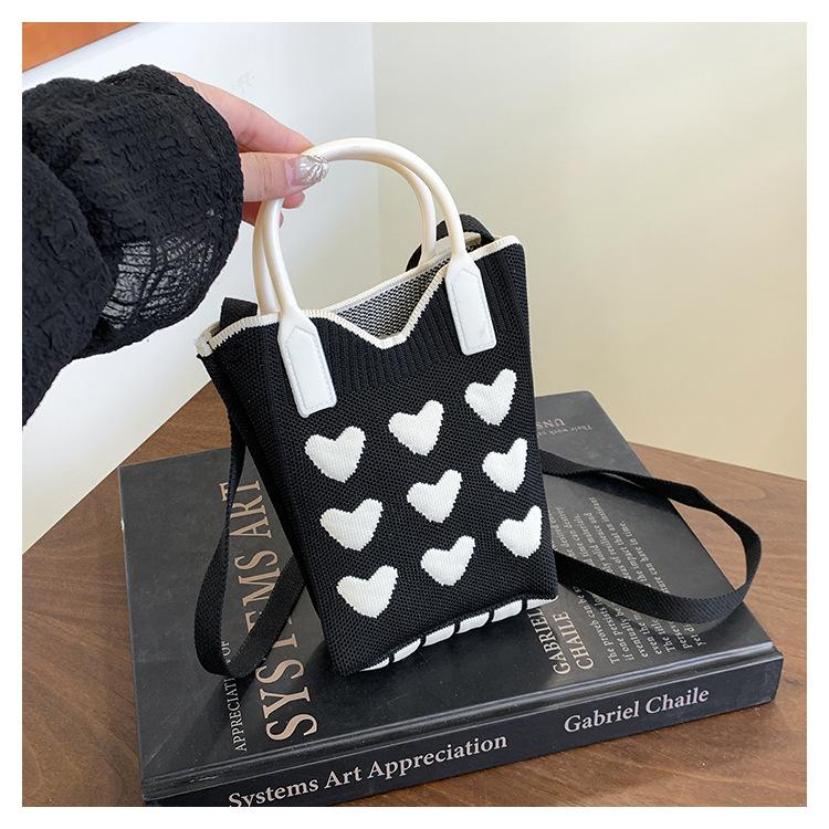 Dopamine Color Mini Mobile Phone Bag Knitted Bag Niche Versatile Single Shoulder Oblique Span Bag Change Bag Hand Bag