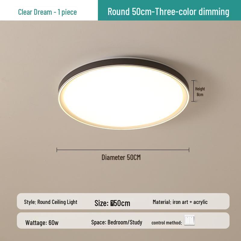 Modern Minimalist Full Spectrum Eye-Protection Ceiling Light for Bedroom and Study (2025 Model)