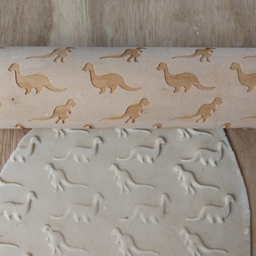 Cartoon Animal Embossing Rolling Pin Baking Cookies Biscuit Fondant Cake Engraved Roller
