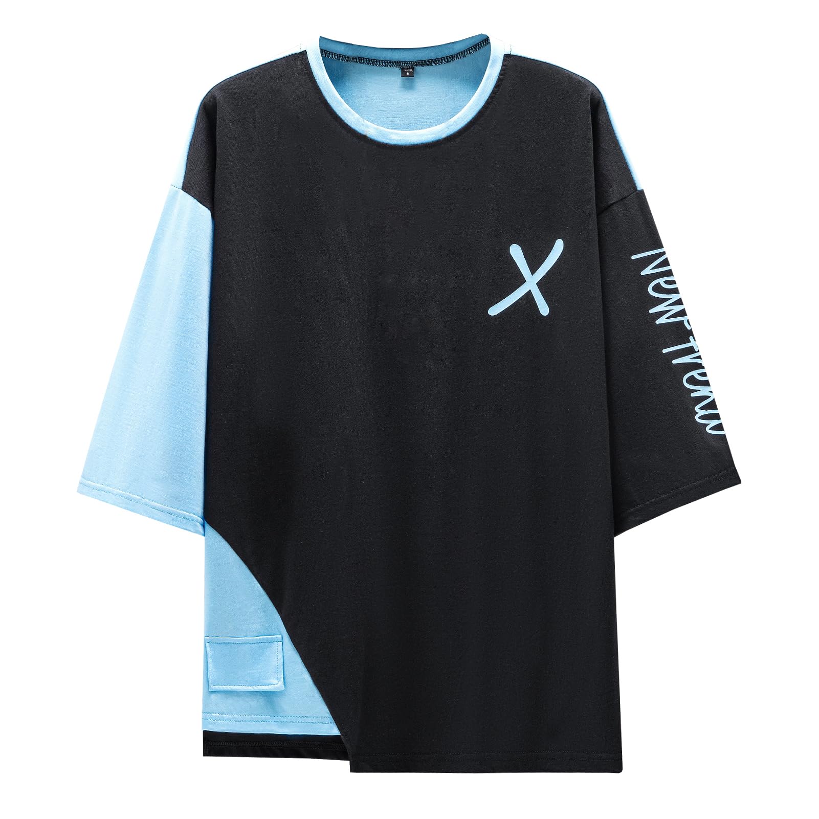 

KOTRBOY Мужская футболка с коротким рукавом, Большой размер, Чистый хлопок, Летняя одежда, Легкая, Мягкая, Стильная, Футболка оверсайз, Футболка с длинным рукавом, Черный-XL