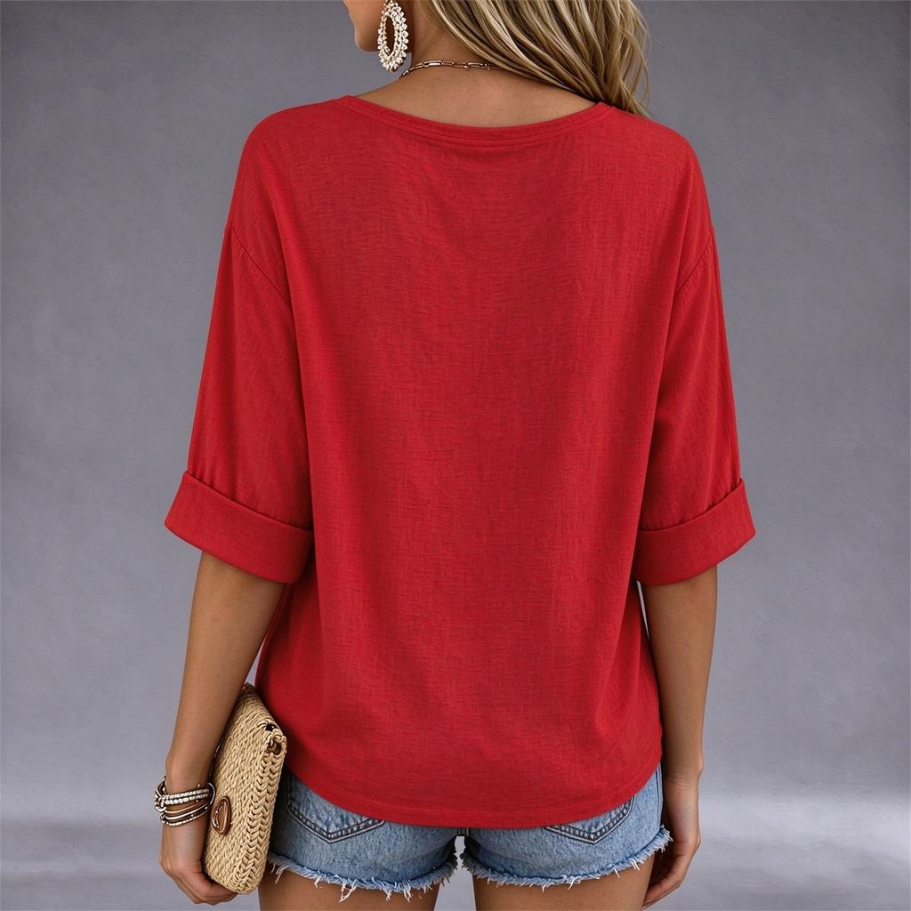 Women's Casual Neck Short Sleeve Graphic Print T-Shirt for Everyday Wear and Outings